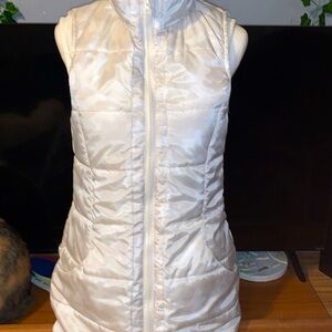 ZELOS Cream camo long Puffer Vest